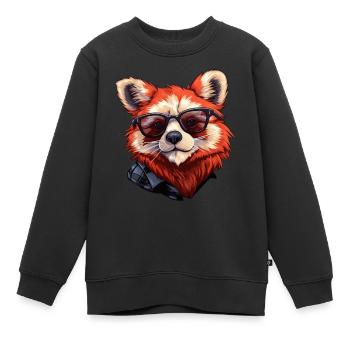 Red panda - Kids Premium Organic Sweatshirt - black - Front - AI Model Kid Female (0cm)