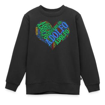 t-shirt Adolfo coeur nuage de mots t-shirt - Sweat Premium enfant bio - noir - Devant - AI Model Kid Female (0cm)