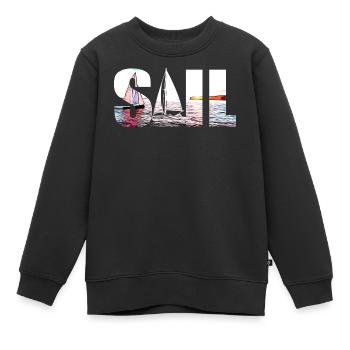 SEGEL - Kinder Premium Organic Sweatshirt - Schwarz - Vorne - AI Model Kid Female (0cm)