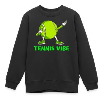 Tennis, Tennisball, Tennisfan - Kinder Premium Organic Sweatshirt - Schwarz - Vorne - AI Model Kid Female (0cm)