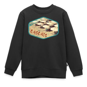 Blick auf den Strand von Cascais in Portugal - Kinder Premium Organic Sweatshirt - Schwarz - Vorne - AI Model Kid Female (0cm)