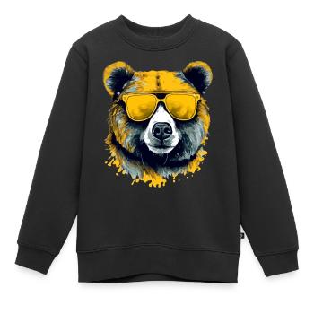 Arkor l'ours à lunettes - Sweat Premium enfant bio - noir - Devant - AI Model Kid Female (0cm)
