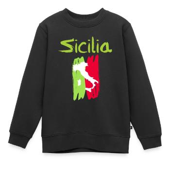 Sizilien - Kinder Premium Organic Sweatshirt - Schwarz - Vorne - AI Model Kid Female (0cm)