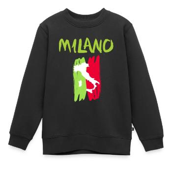 Milano - Kinder Premium Organic Sweatshirt - Schwarz - Vorne - AI Model Kid Female (0cm)