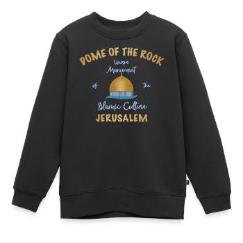 Dôme du Rocher sur le Mont du Temple, Jérusalem - Sweat Premium enfant bio - noir - Devant - AI Model Kid Female (0cm)