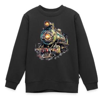 Eine Dampflok weckt Kindheitserinnerungen - Kinder Premium Organic Sweatshirt - Schwarz - Vorne - AI Model Kid Female (0cm)
