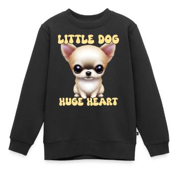 Kleiner Chihuahua mit großem Herzen - Kinder Premium Organic Sweatshirt - Schwarz - Vorne - AI Model Kid Female (0cm)