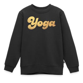 Yoga Gold Schnoerkel Meditation Fan Yogi Hobby - Kinder Premium Organic Sweatshirt - Schwarz - Vorne - AI Model Kid Female (0cm)