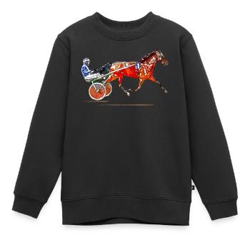 Trotting - Kids Premium Organic Sweatshirt - black - Front - AI Model Kid Female (0cm)