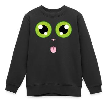 La langue au chat - Sweat Premium enfant bio - noir - Devant - AI Model Kid Female (0cm)
