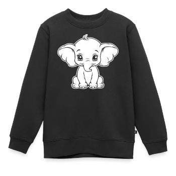 Süßer Elefant Afrika Natur Kind Baby Tier Mädchen - Kinder Premium Organic Sweatshirt - Schwarz - Vorne - AI Model Kid Female (0cm)