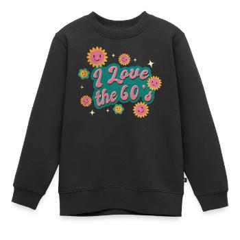 Ich liebe die 60er Jahre - Kinder Premium Organic Sweatshirt - Schwarz - Vorne - AI Model Kid Female (0cm)