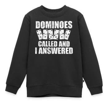 Domino Design - Kinder Premium Organic Sweatshirt - Schwarz - Vorne - AI Model Kid Female (0cm)