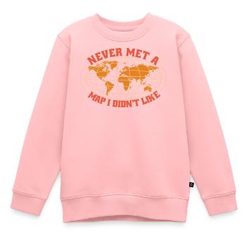 Conception cartographique - Sweat Premium enfant bio - rose - Devant - AI Model Kid Female (0cm)