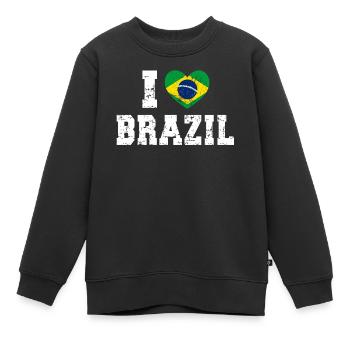 Brasilien - Kinder Premium Organic Sweatshirt - Schwarz - Vorne - AI Model Kid Female (0cm)
