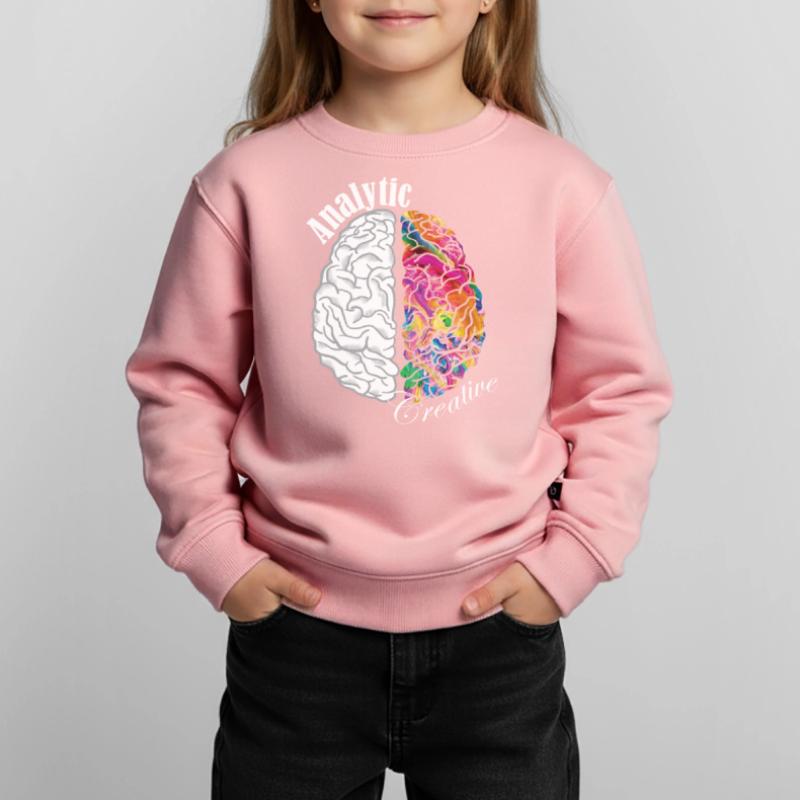 Analytic Creative Brain Left Brained Right Brained Kids Premium Organic Sweatshirt