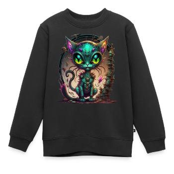 Galaxy Cat - Kinder Premium Organic Sweatshirt - Schwarz - Vorne - AI Model Kid Female (0cm)