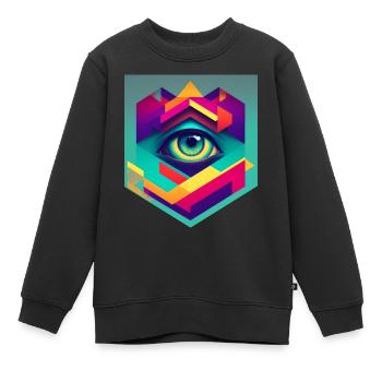 Retro 2 cut - Kinder Premium Organic Sweatshirt - Schwarz - Vorne - AI Model Kid Female (0cm)