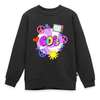 Les Années 60 - Sweat Premium enfant bio - noir - Devant - AI Model Kid Female (0cm)