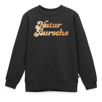 Naturbursche Handschrift Holz Maserung Outdoor Fan - Kinder Premium Organic Sweatshirt - Schwarz - Vorne - AI Model Kid Female (0cm)