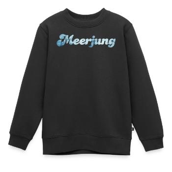 Meerjung Schiff nordisch Handschrift coole Sprüche - Kinder Premium Organic Sweatshirt - Schwarz - Vorne - AI Model Kid Female (0cm)
