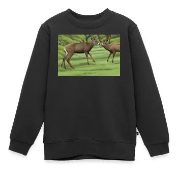 Hirsche Hirsche - Kinder Premium Organic Sweatshirt - Schwarz - Vorne - AI Model Kid Female (0cm)