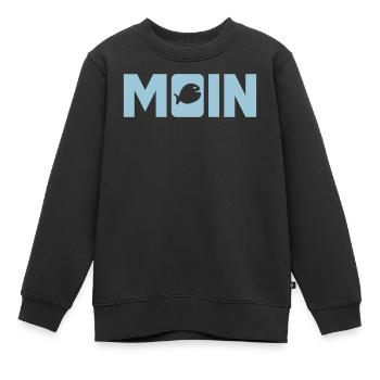 Moin Fisch Ostfriesland Nordsee Fischkopf nordisch - Kinder Premium Organic Sweatshirt - Schwarz - Vorne - AI Model Kid Female (0cm)