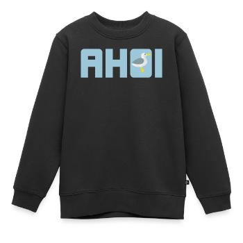 Ahoi Möwe hellblau Küste maritim Meer Schiff Hanse - Kinder Premium Organic Sweatshirt - Schwarz - Vorne - AI Model Kid Female (0cm)