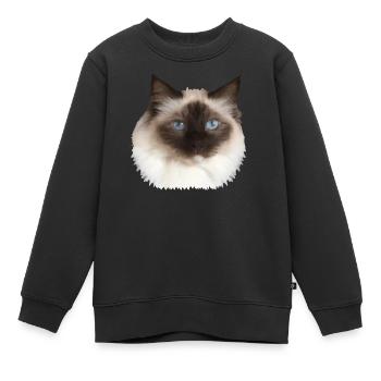 Flauschiges Kätzchen - Kinder Premium Organic Sweatshirt - Schwarz - Vorne - AI Model Kid Female (0cm)
