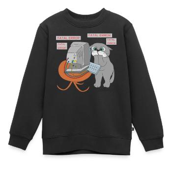 Geek-Katze - Kinder Premium Organic Sweatshirt - Schwarz - Vorne - AI Model Kid Female (0cm)