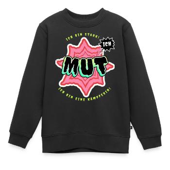 Kämpferin - Mut - Ich bin stark - Kinder Premium Organic Sweatshirt - Schwarz - Vorne - AI Model Kid Female (0cm)