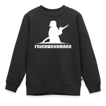feuerwehrmann schlauch icon Feuerwehr Symbol Logo - Kinder Premium Organic Sweatshirt - Schwarz - Vorne - AI Model Kid Female (0cm)