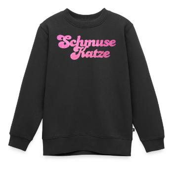 Schmusekatze Katze Handschrift Fell flauschig - Kinder Premium Organic Sweatshirt - Schwarz - Vorne - AI Model Kid Female (0cm)