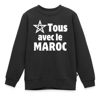 Maroc, j'aime le Maroc - Sweat Premium enfant bio - noir - Devant - AI Model Kid Female (0cm)