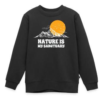 Natur, Berge, ich liebe die Natur - Kinder Premium Organic Sweatshirt - Schwarz - Vorne - AI Model Kid Female (0cm)