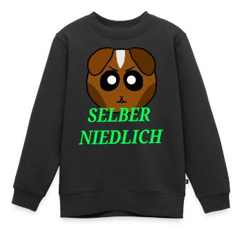 Süßes Meerschweinchen mit Spruch - Kinder Premium Organic Sweatshirt - Schwarz - Vorne - AI Model Kid Female (0cm)
