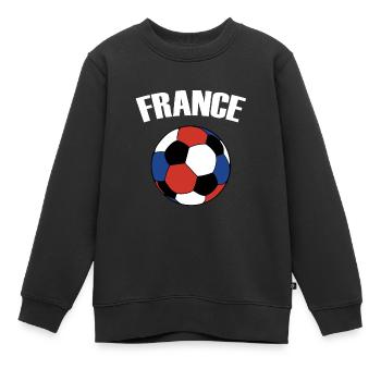 Frankreich-Fußballfan - Kinder Premium Organic Sweatshirt - Schwarz - Vorne - AI Model Kid Female (0cm)