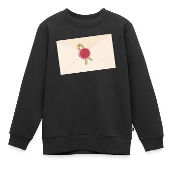 geschlossener Briefumschlag mit Siegel - Kinder Premium Organic Sweatshirt - Schwarz - Vorne - AI Model Kid Female (0cm)