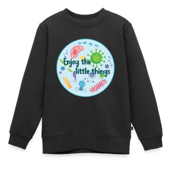 Viel Spaß mit den kleinen Dingen - Lustige Mikrobiologie - Kinder Premium Organic Sweatshirt - Schwarz - Vorne - AI Model Kid Female (0cm)