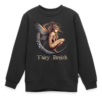 Fée Lumière - FairyBreizh - Sweat Premium enfant bio - noir - Devant - AI Model Kid Female (0cm)