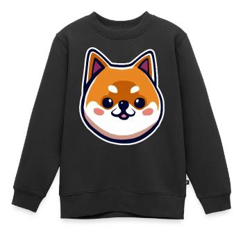 Shina Inu Chibi - Kinder Premium Organic Sweatshirt - Schwarz - Vorne - AI Model Kid Female (0cm)