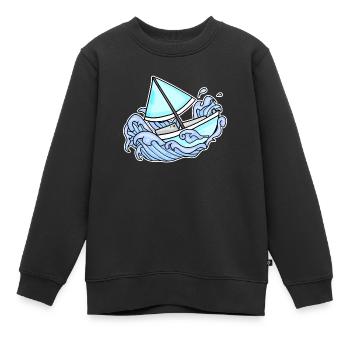 voilier voilier - Sweat Premium enfant bio - noir - Devant - AI Model Kid Female (0cm)