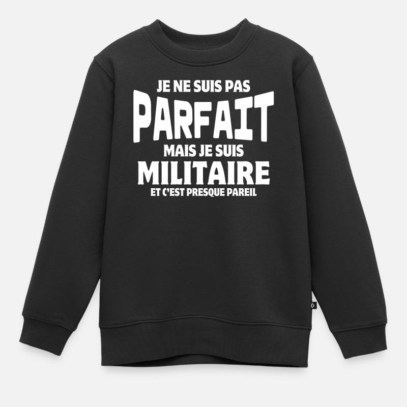 militaire, armée de terre - Sweat Premium enfant bio - noir