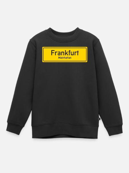 Frankfurter Ortsschild Deutschland - Kinder Premium Organic Sweatshirt - Schwarz