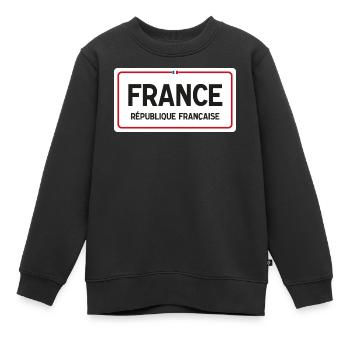 Conseil d’administration de la France - Sweat Premium enfant bio - noir - Devant - AI Model Kid Female (0cm)