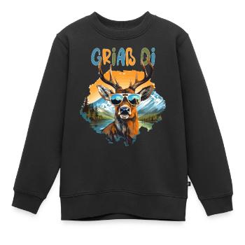 Griaß di Hirsch pour la fête du village Tracht Dorfkind - Sweat Premium enfant bio - noir - Devant - AI Model Kid Female (0cm)