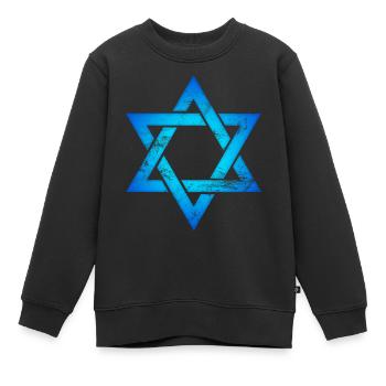 Israël étoile étoile de David hexagramme judaïsme symbole - Sweat Premium enfant bio - noir - Devant - AI Model Kid Female (0cm)