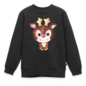 Rudolph das Rentier - Kinder Premium Organic Sweatshirt - Schwarz - Vorne - AI Model Kid Female (0cm)