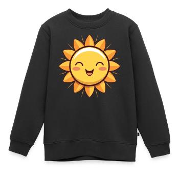 Lachende Sonne Sommer Spass Geschenk - Kinder Premium Organic Sweatshirt - Schwarz - Vorne - AI Model Kid Female (0cm)
