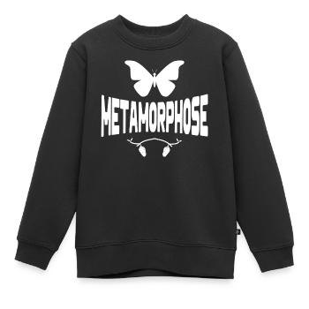 Schmetterling, Puppe, Metamorphose, Raupe - Kinder Premium Organic Sweatshirt - Schwarz - Vorne - AI Model Kid Female (0cm)